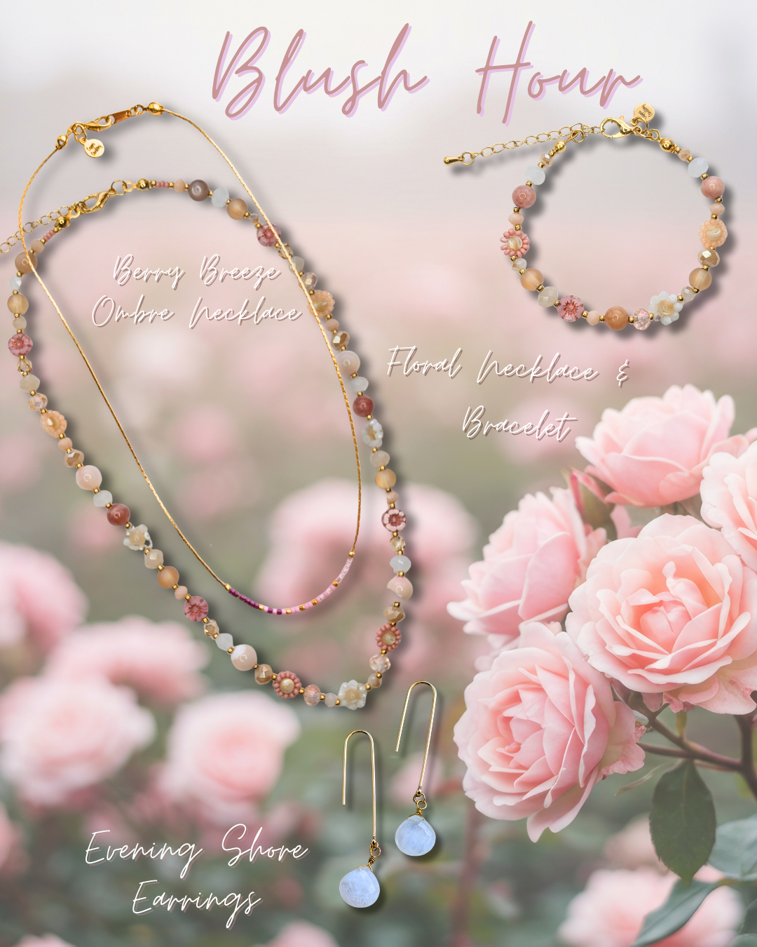 Blush Hour Floral Beaded Necklace