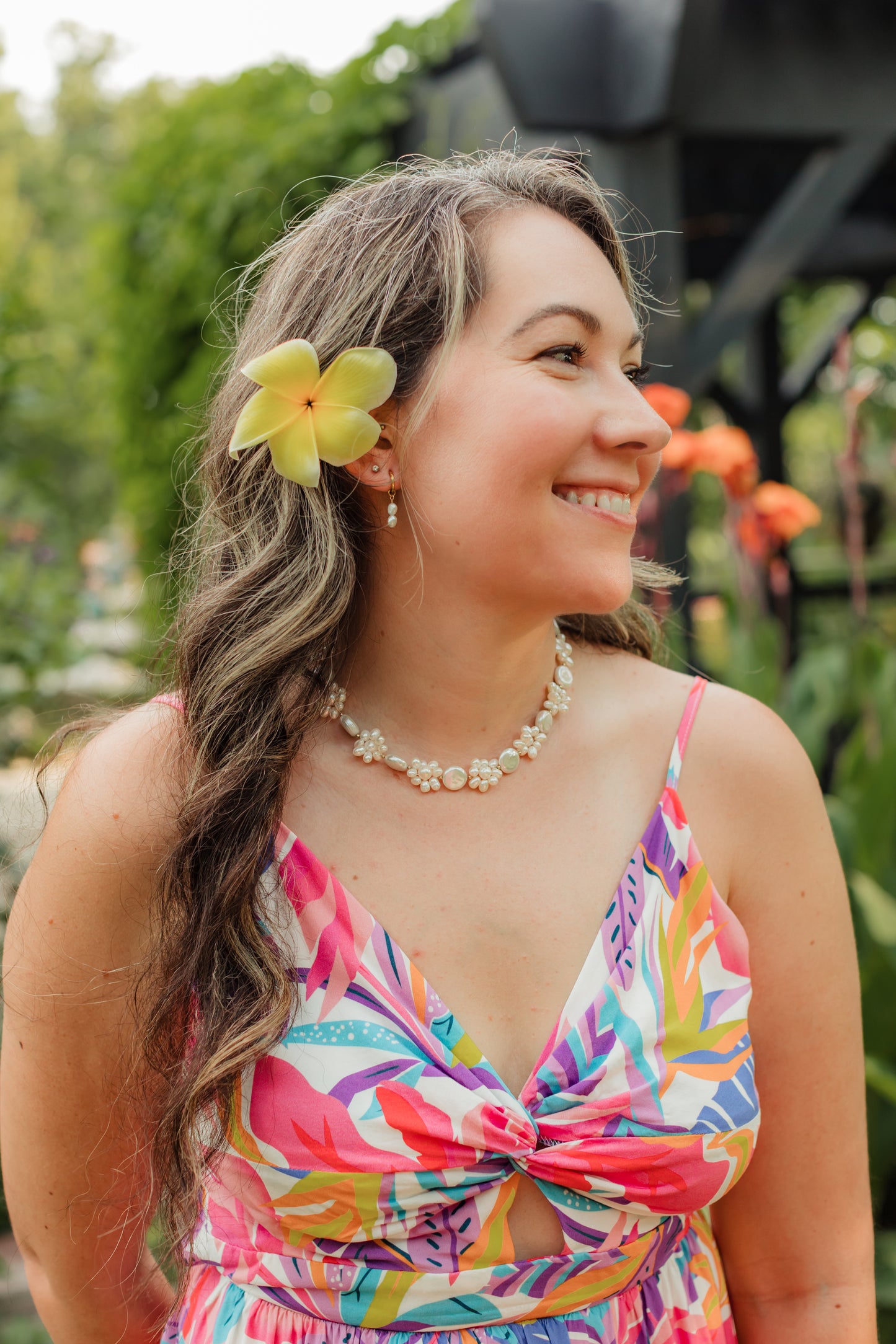 Freshwater Pearl Floral Necklace | Leilani Pearl Necklace