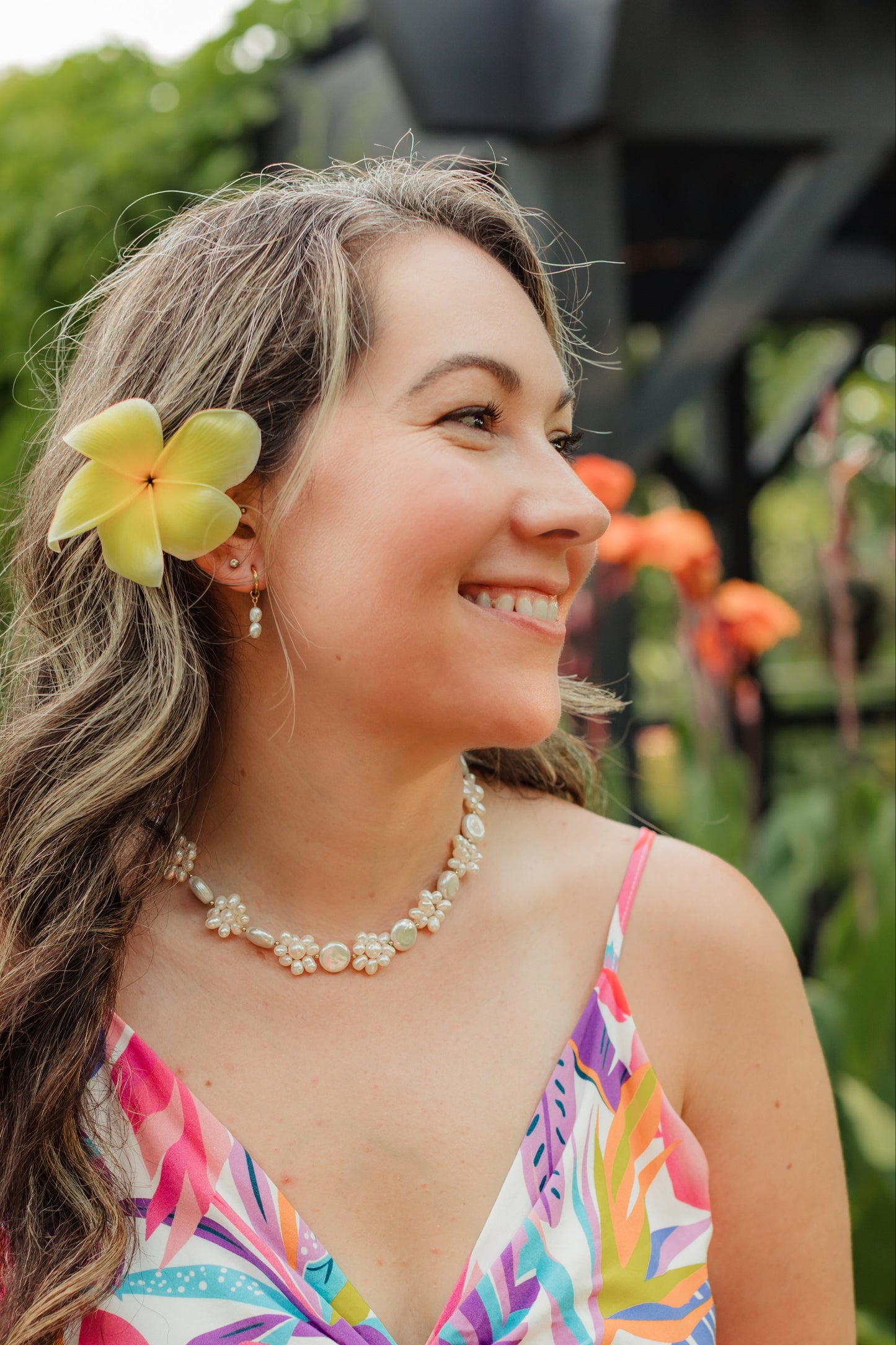 Freshwater Pearl Floral Necklace | Leilani Pearl Necklace