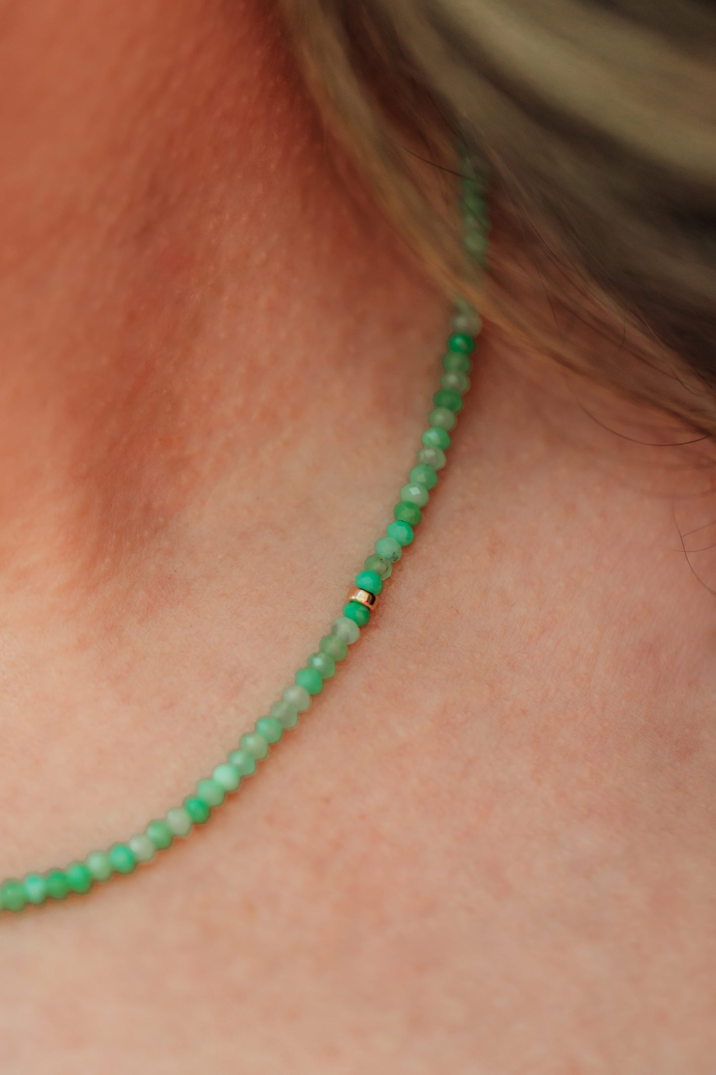 Chrysoprase Gemstone Necklace | Mint Crystal Waters Necklace
