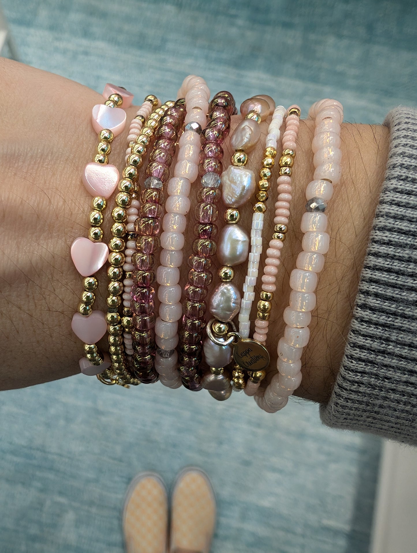 Peach Freshwater Pearl Bracelet