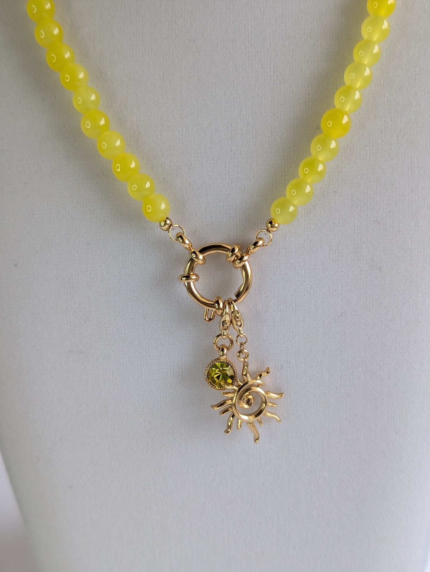 The Emmaline Charm Choker Necklace - Yellow Quartz