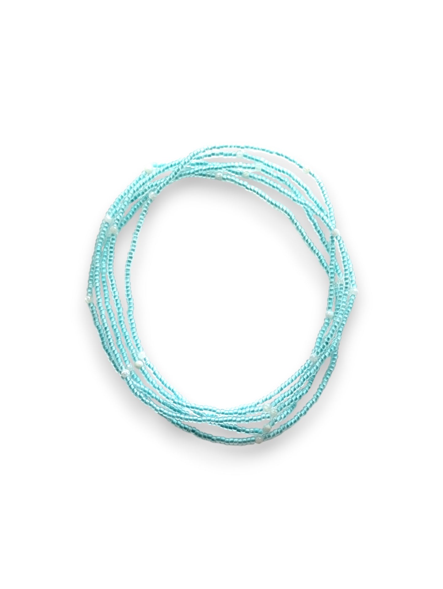 Neon Gemstone stretchy Anklet - Aqua blue