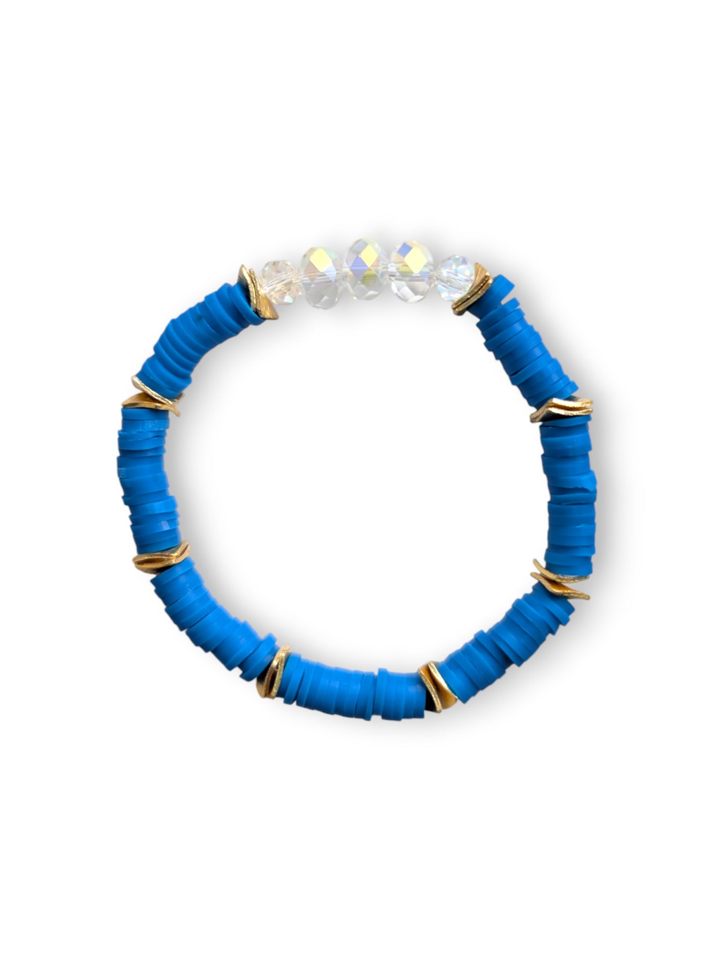 Royal Blue - Resort Ready Gold Heishi Bracelet