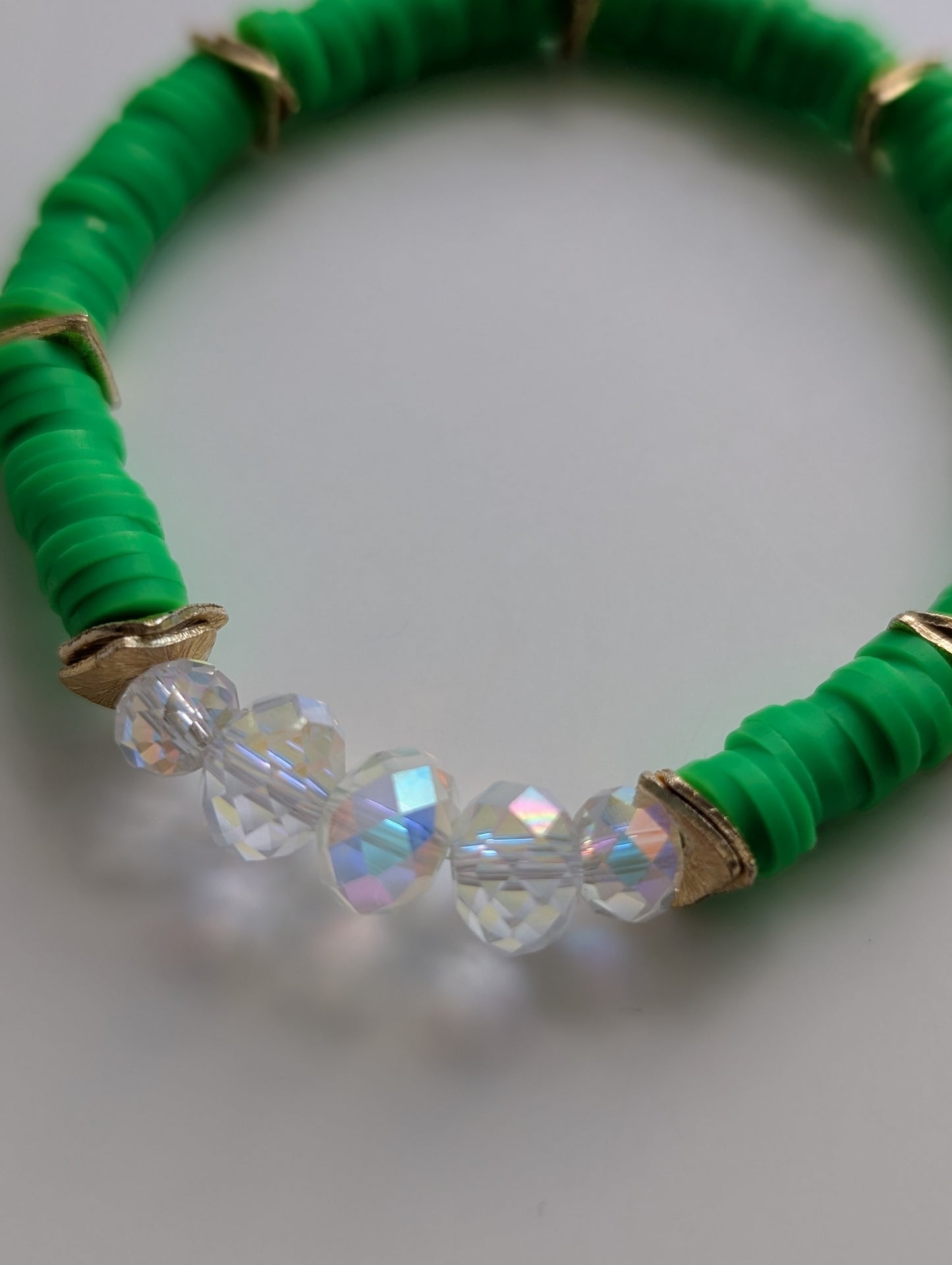 Neon Green- Resort Ready Gold Heishi Bracelet