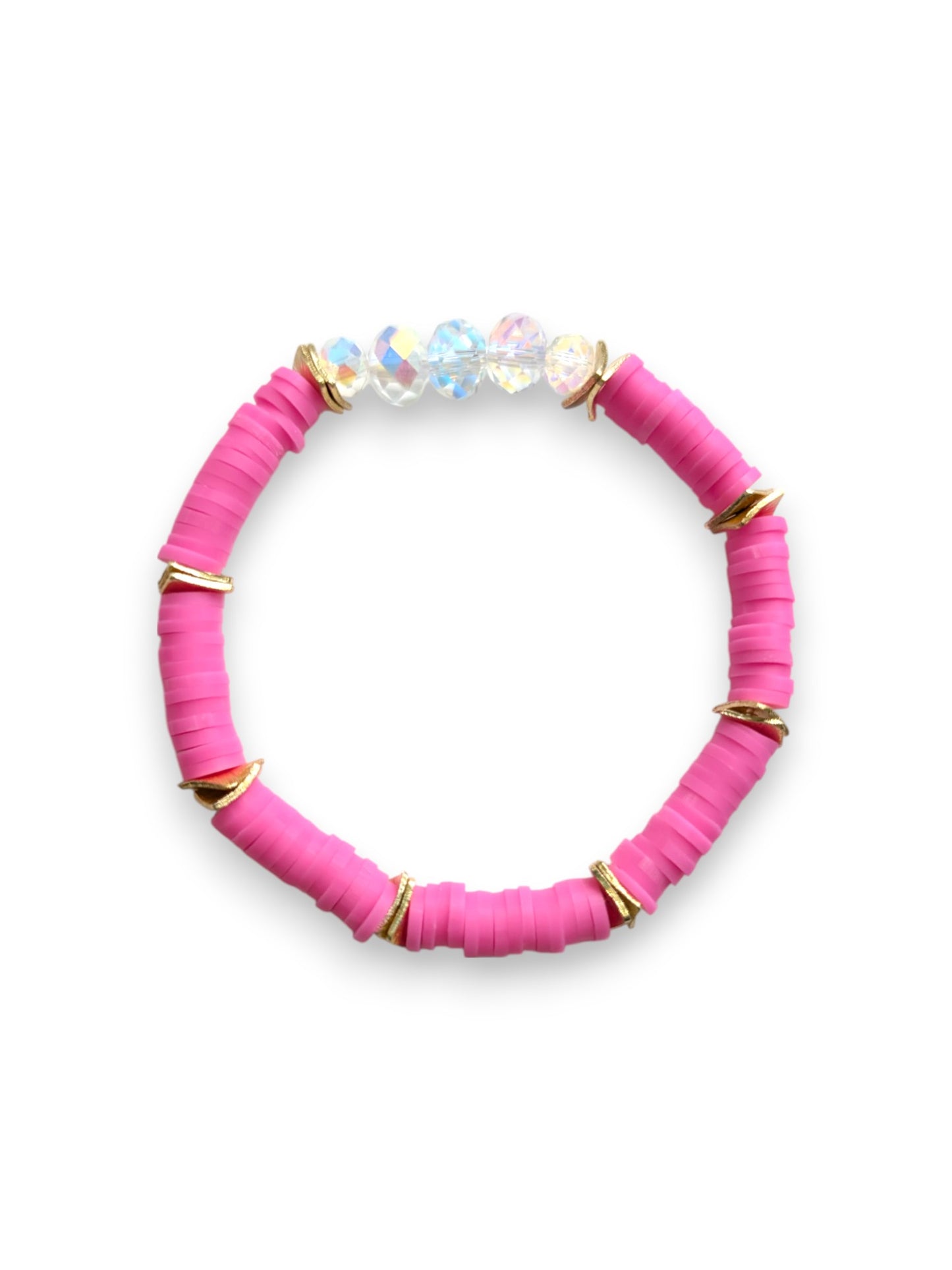 Magenta - Resort Ready Gold Heishi Bracelet