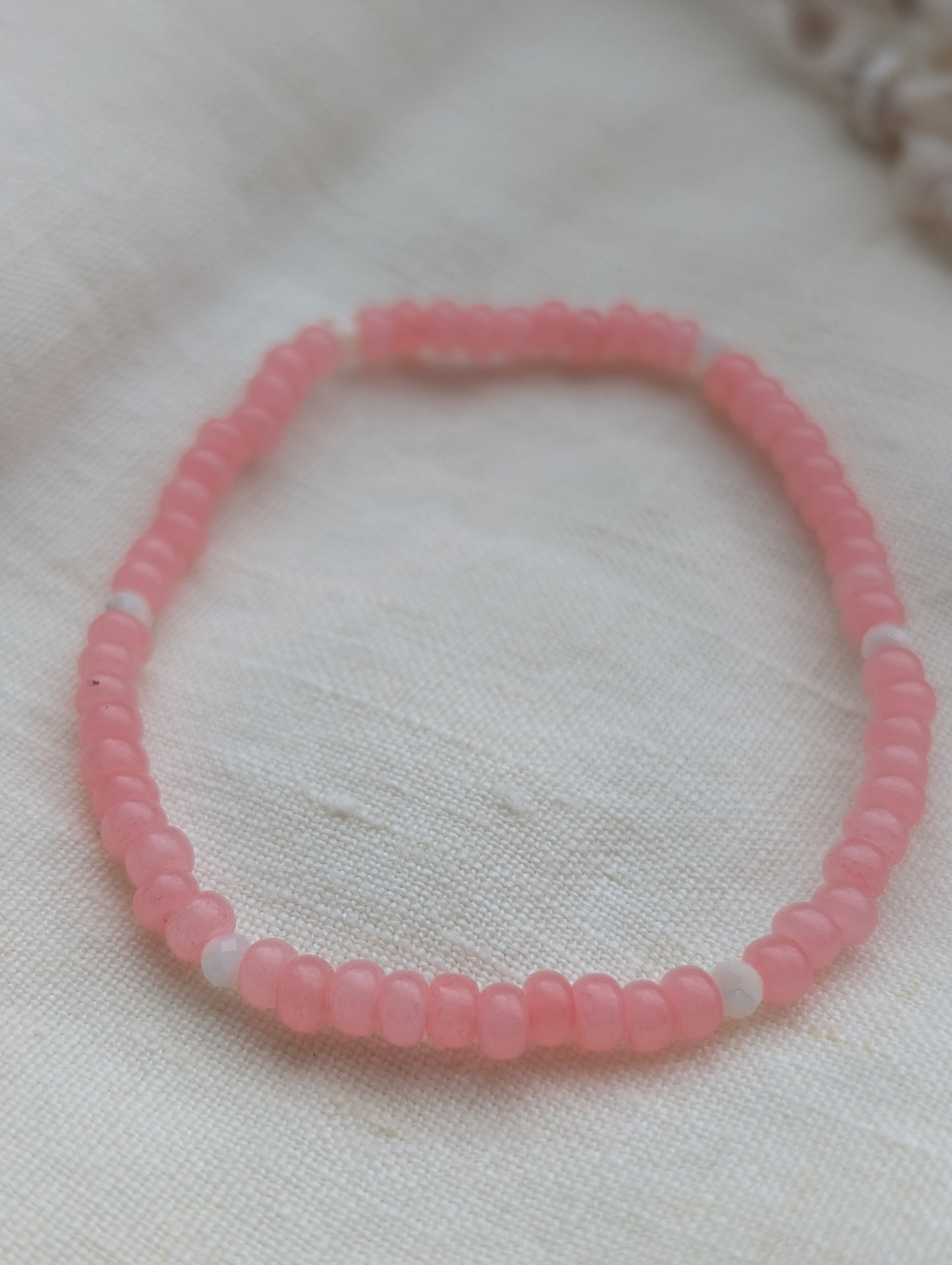 Pearly Luster Bracelet - Pink opal
