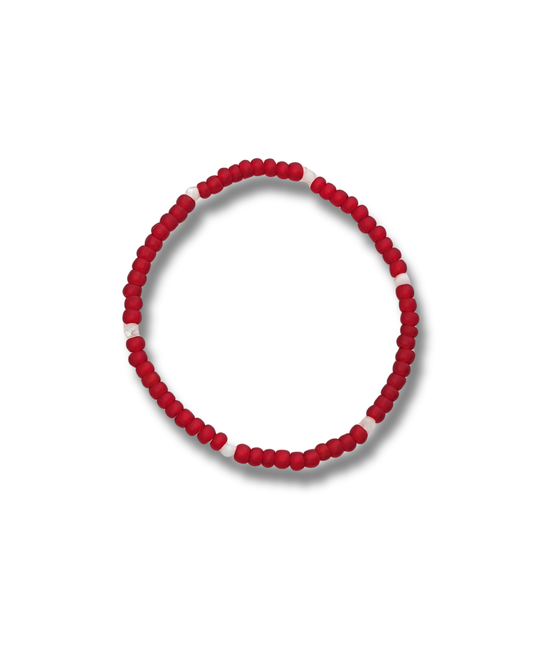Pearly Luster Bracelet - Holiday Red