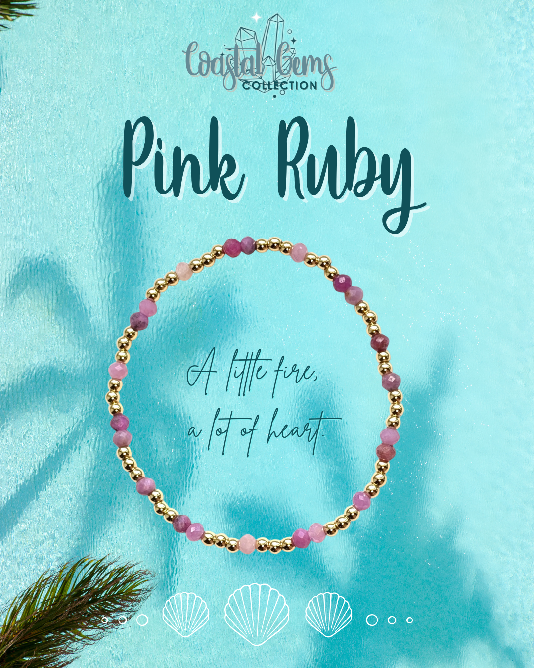 Pink Ruby Coastal Gems Bracelet