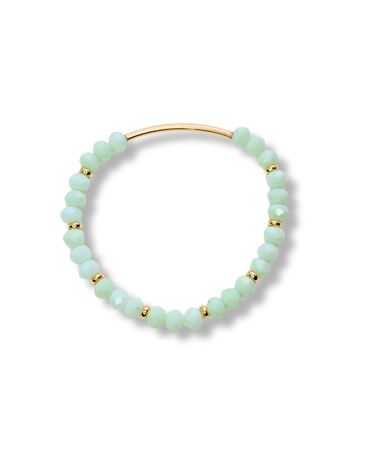 Gold Bar Bracelet - Sea Mist