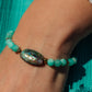 Afterglow Abalone Bracelet with abalone coin, amazonite beads, in gold plated pvd 
