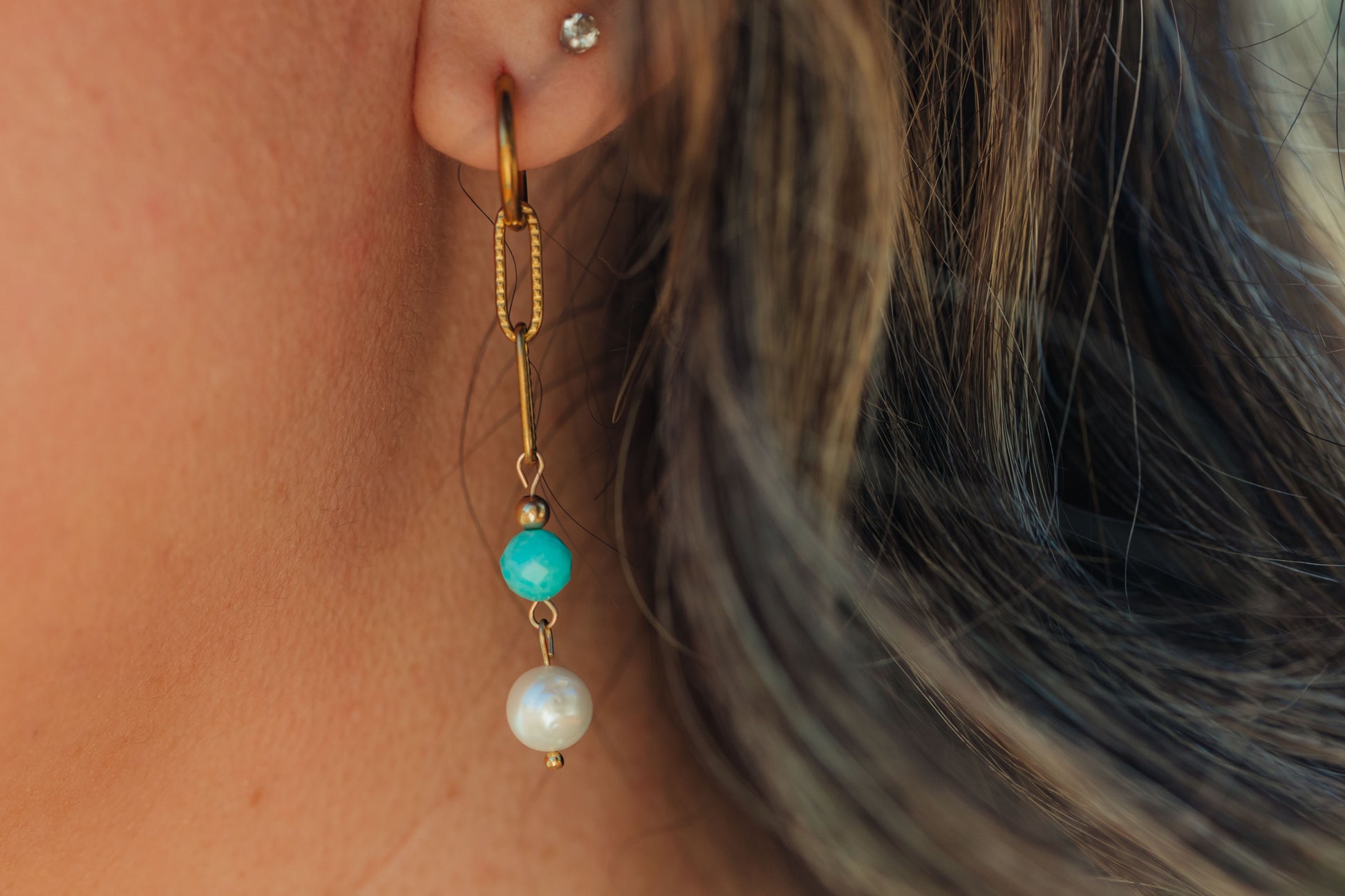 Hand-crafted Marina Earrings – lightweight, waterproof, hypoallergenic jewelry.