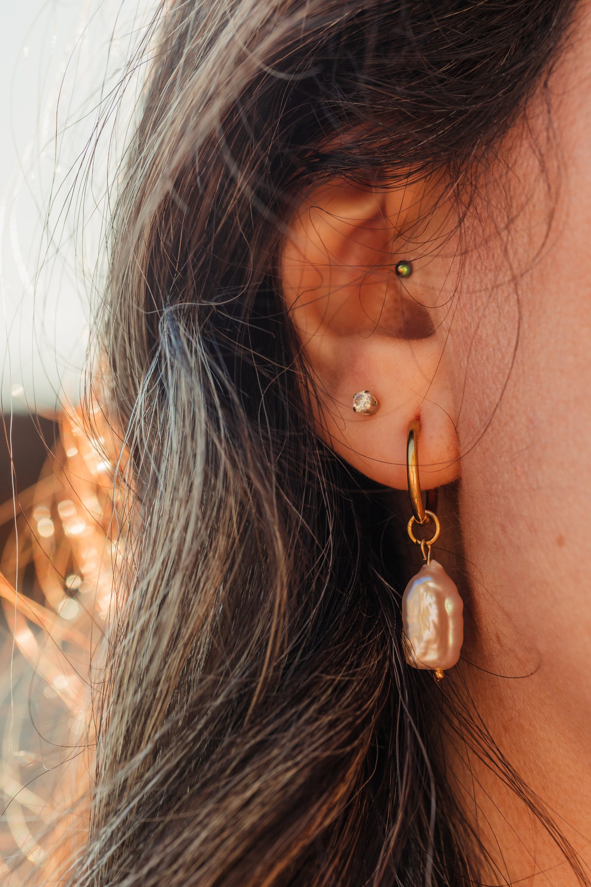 Handmade Rosé Resort Earrings – lightweight, waterproof, hypoallergenic jewelry.