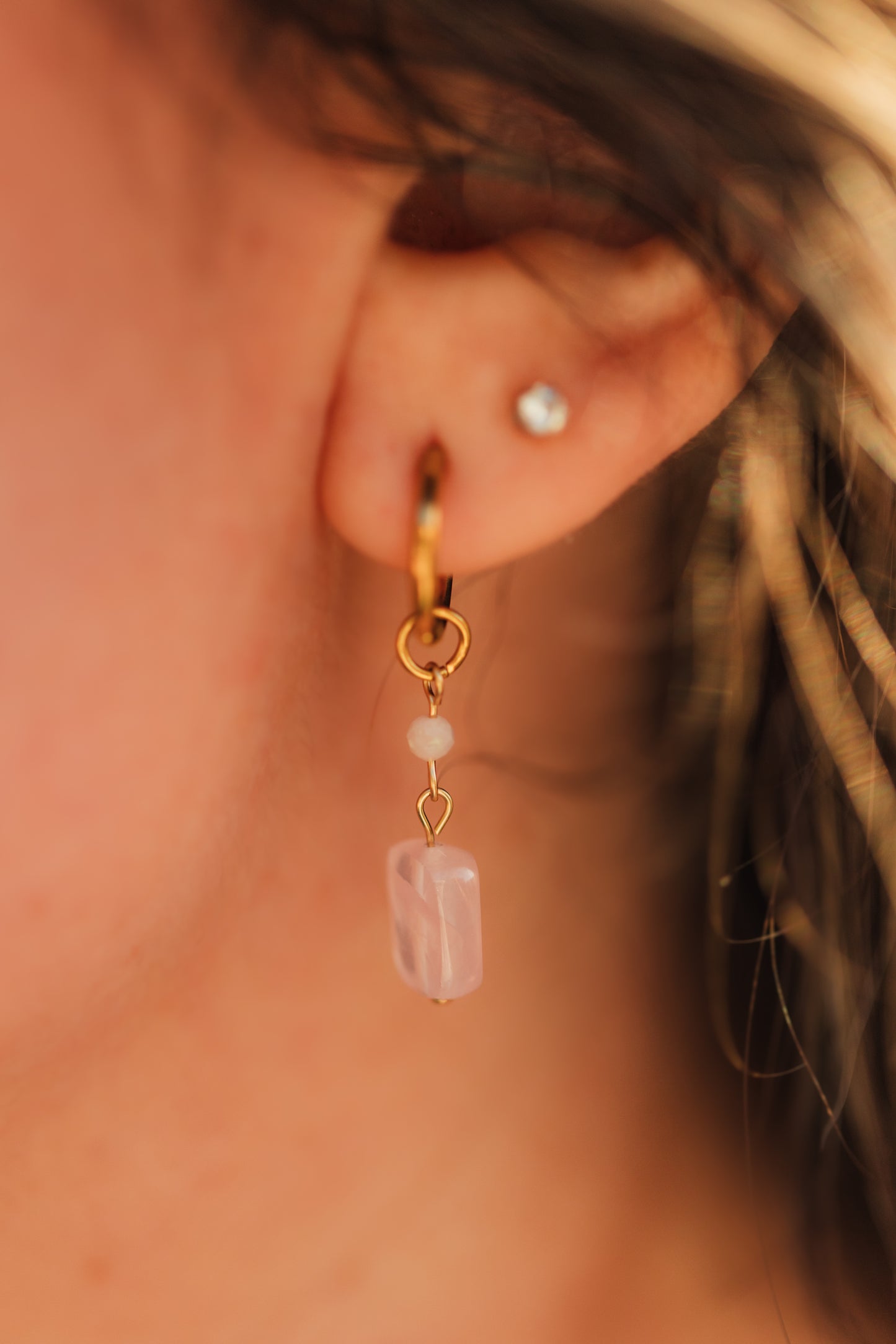 Handmade Pink Skies Earrings – lightweight, waterproof, hypoallergenic jewelry.