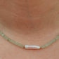 Green Prehnite Gemstone & Biwa Freshwater Pearl Necklace | Island Goddess Necklace