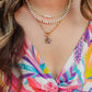 Green Prehnite Gemstone & Biwa Freshwater Pearl Necklace | Island Goddess Necklace