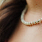 Mother of Pearl & Watermelon Tourmaline Gemstone Necklace | Watermelon Sugar Necklace