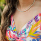 Mother of Pearl & Watermelon Tourmaline Gemstone Necklace | Watermelon Sugar Necklace