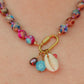 Sea Sediment Jasper Purple Gemstone Charm Necklace | Berry Breeze Necklace