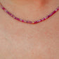 Pink Ruby Gemstone Necklace | Sunset Pink Ruby Hibiscus Necklace