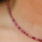 Pink Ruby Gemstone Necklace | Sunset Pink Ruby Hibiscus Necklace