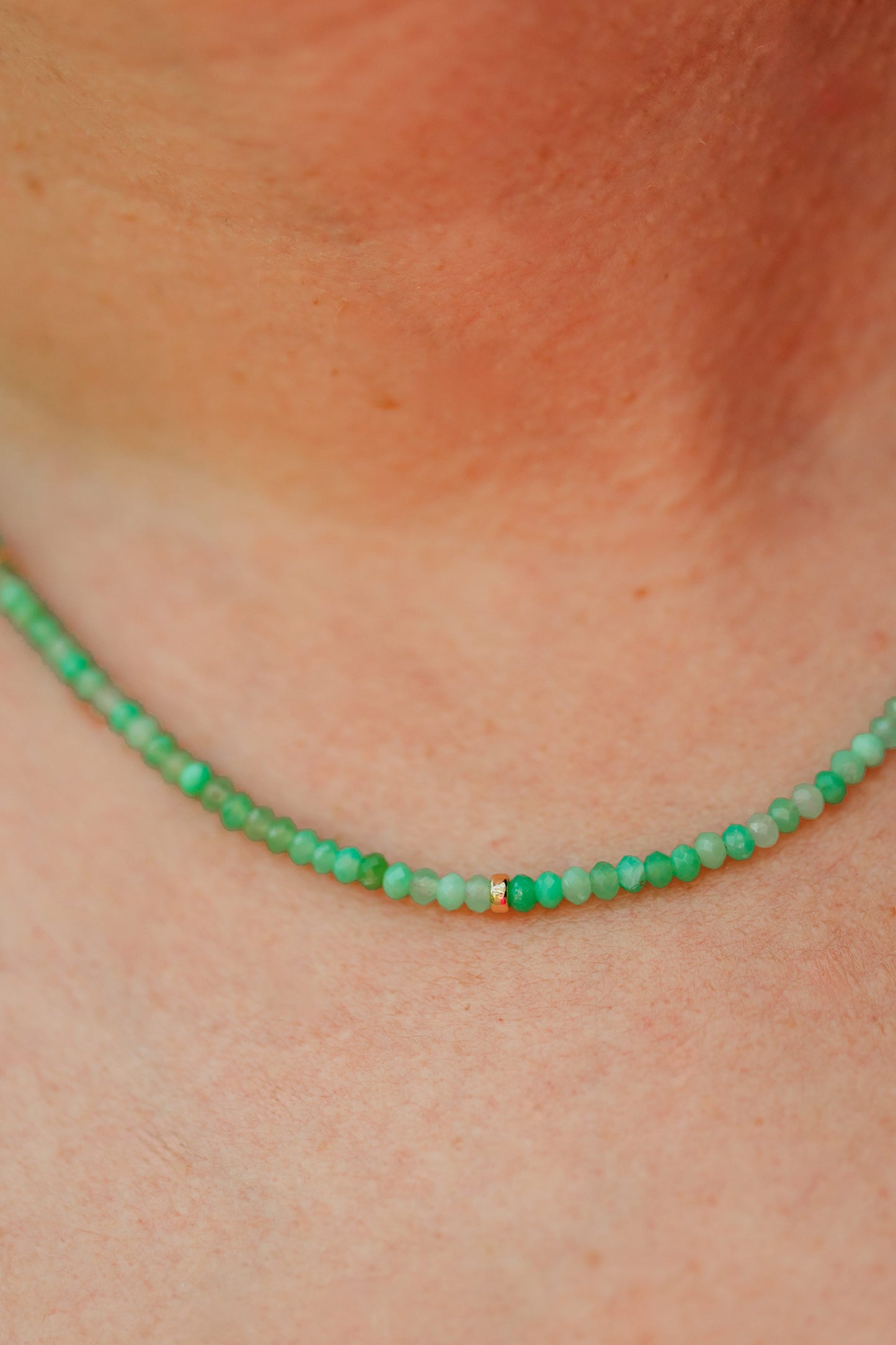 Chrysoprase Gemstone Necklace | Mint Crystal Waters Necklace