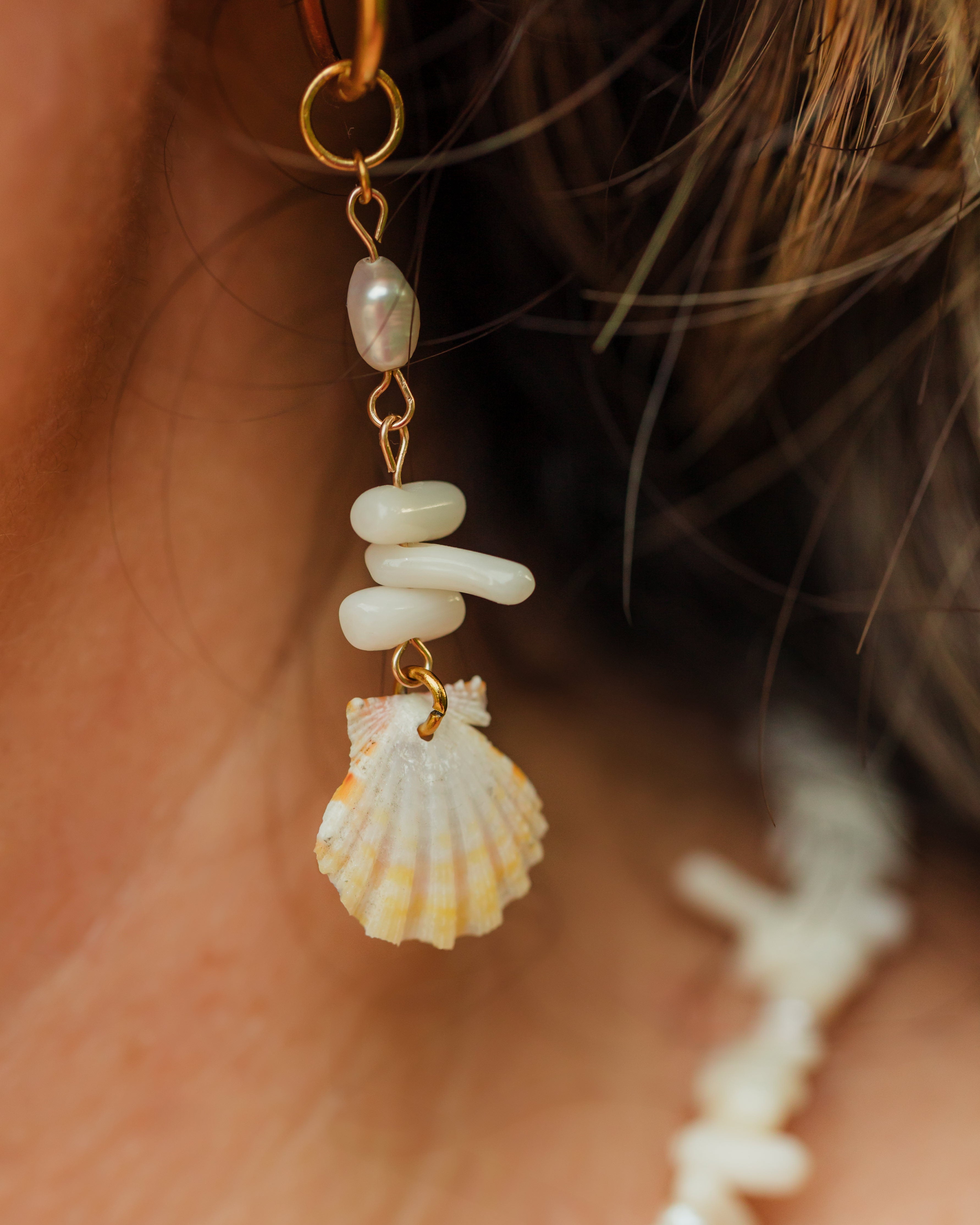Sunrise Shell Coral Drop Earrings | Charlotte's Cove – Charlotte's