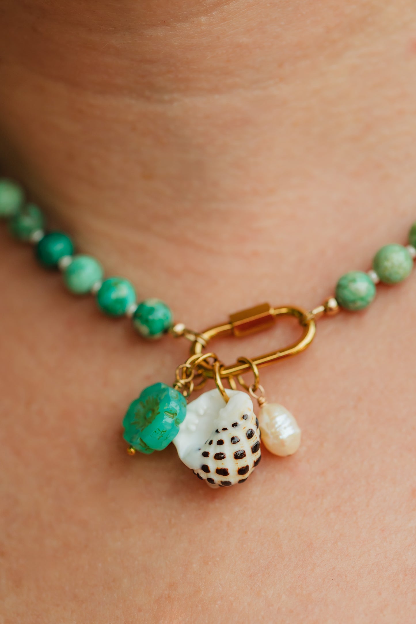 Peruvian Turquoise Gemstone Charm Necklace | Island Treasure Necklace