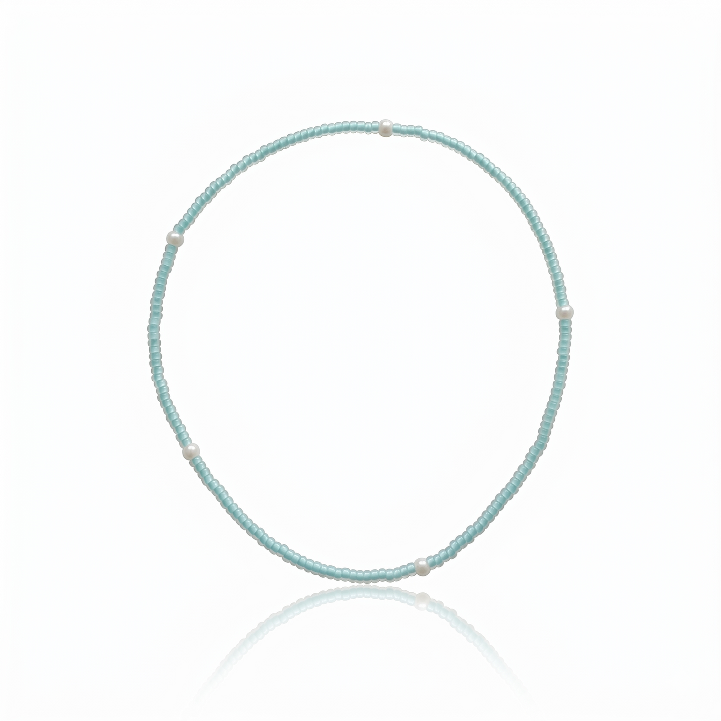 Neon Gemstone stretchy Anklet - Aqua blue