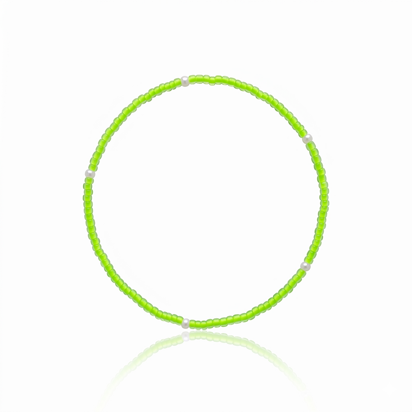 Neon Gemstone stretchy Anklet - Lime