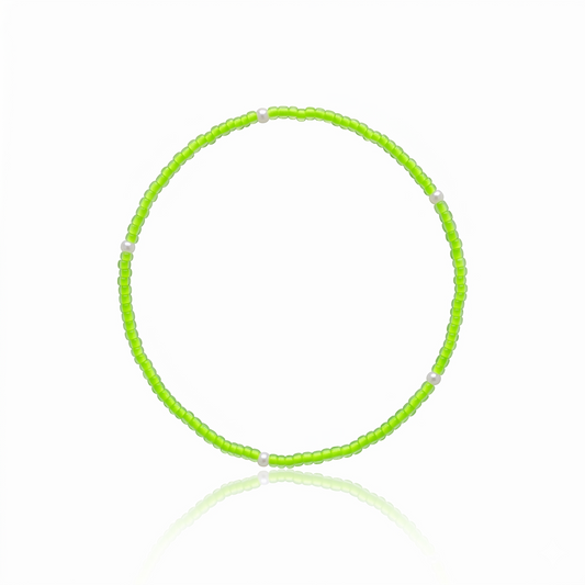 Neon Gemstone stretchy Anklet - Lime