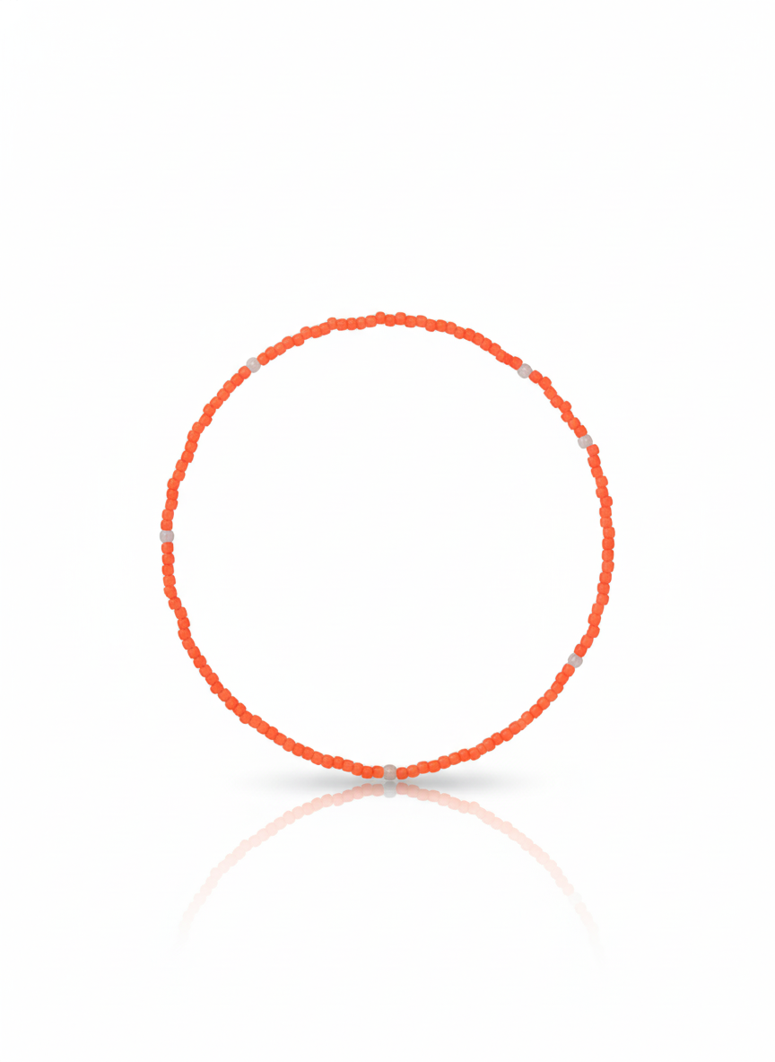 Neon Gemstone stretchy Anklet - Coral