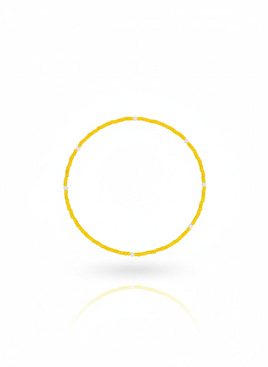 Neon Gemstone stretchy Anklet - Light Orange sherbert