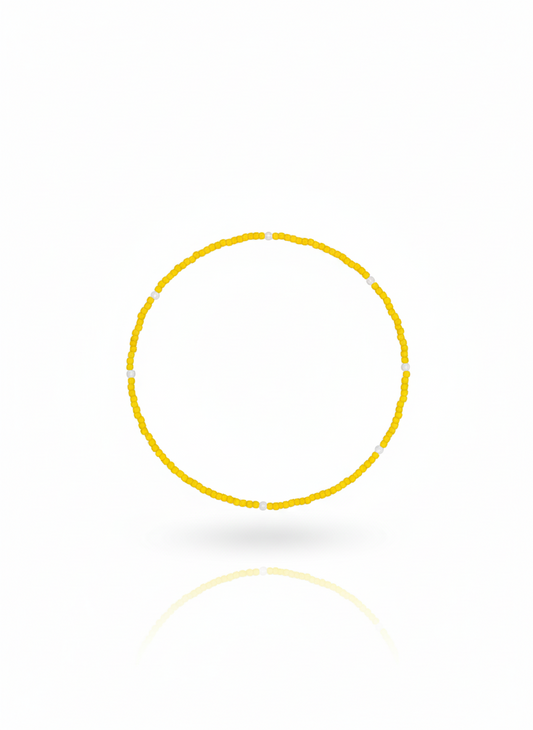Neon Gemstone stretchy Anklet - Light Orange sherbert