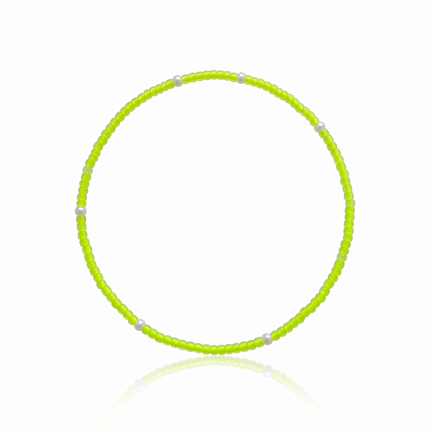 Neon Gemstone stretchy Anklet - Electric Yellow