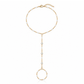 Horizon white fire opal hand chain with a delicate 18k Gold PVD cable chain