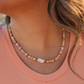 Hand-strung Pink Sands Necklace – lightweight, waterproof, hypoallergenic jewelry.