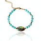 Afterglow Abalone Bracelet with abalone coin, amazonite beads in 18k gold plated pvd with extender for adjustable sizing, island dreams collection