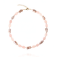 Pink Skies Necklace with faceted rose quartz rectangles, baroque pink pearls, and pink opal.