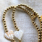 White Monstera Leaf Gold Bracelet