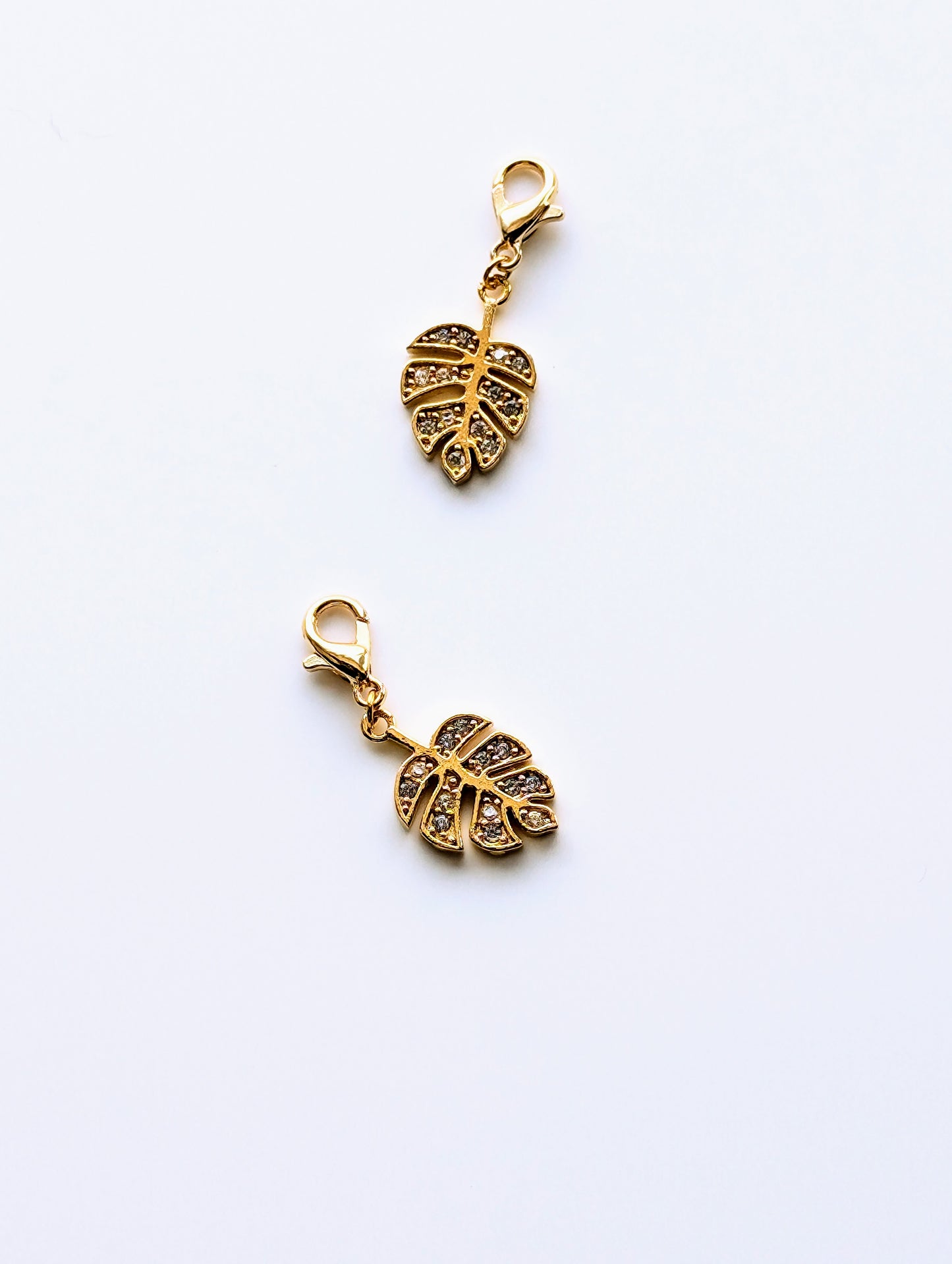 Pave Monstera Leaf Charm