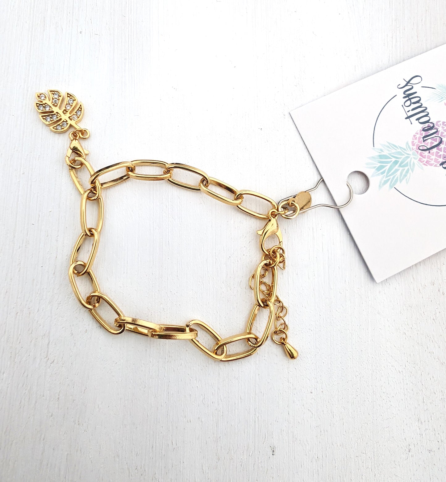 Pave Monstera Leaf Charm