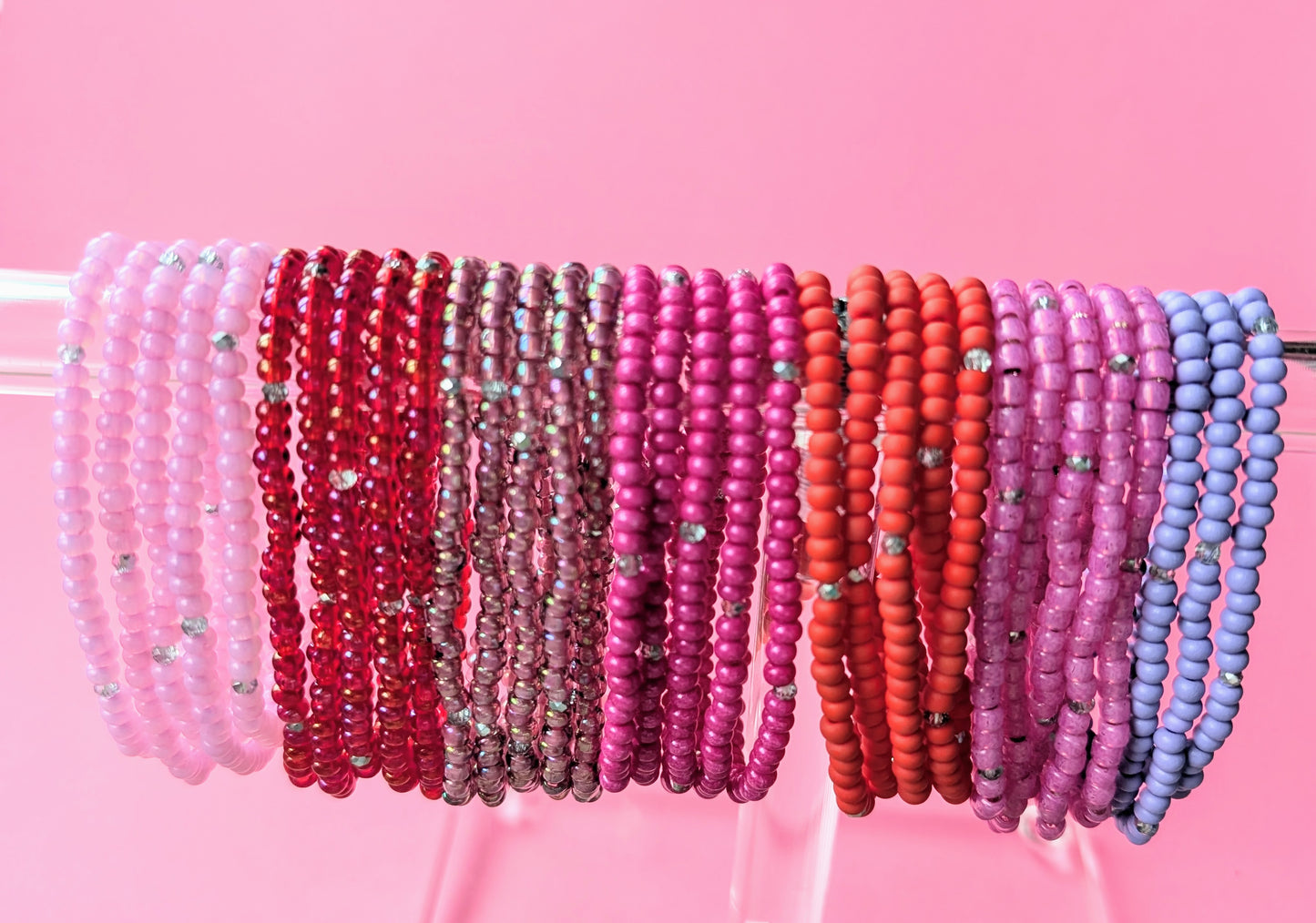 Sparkle Stacker Bracelet - Milky Fuscia