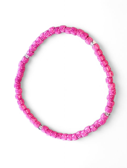 Sparkle Stacker Bracelet - Milky Fuscia