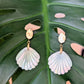 Gold Hammered Shell Earrings – 18k Gold Plated