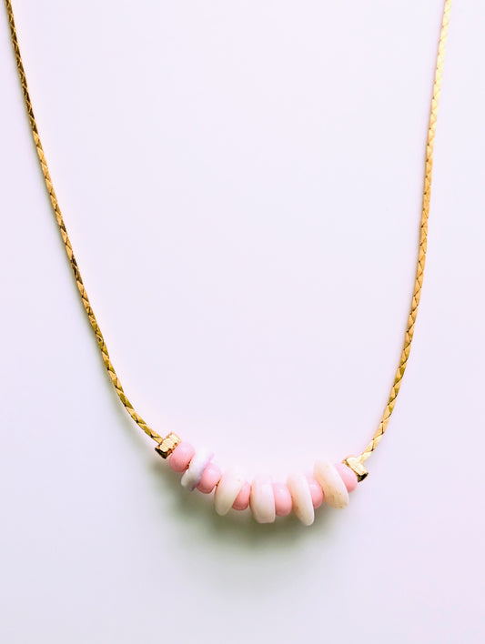 Color pop Pink Puka Necklace
