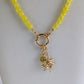 The Emmaline Charm Choker Necklace - Yellow Quartz