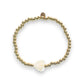 White Monstera Leaf Gold Bracelet
