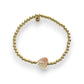Cream Monstera Leaf Gold Bracelet