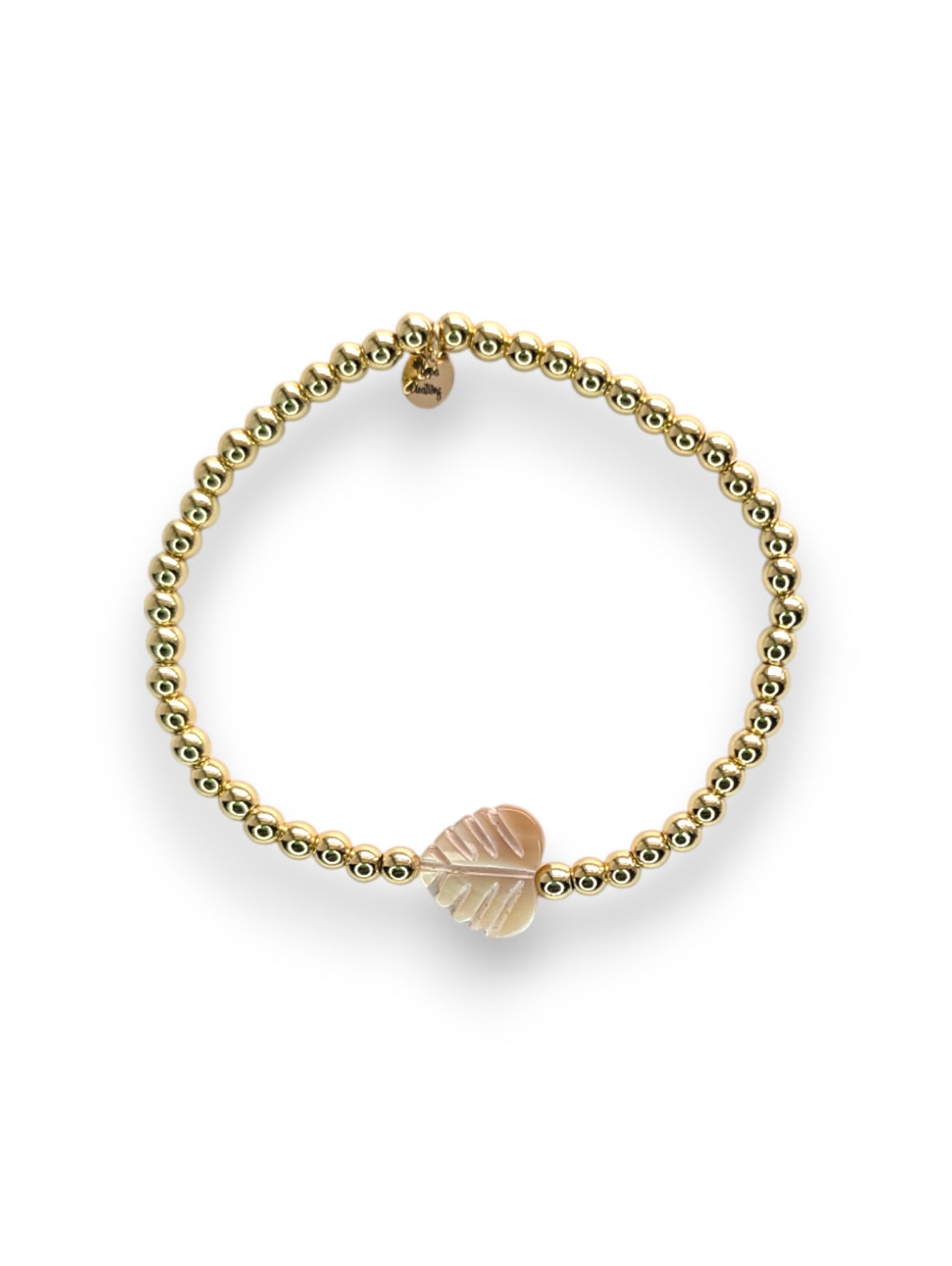 Cream Monstera Leaf Gold Bracelet